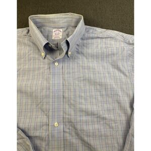 Brooks Brothers Classic‎ Fit Plaid Button Down Long Sleeve Mens Dress Shirt